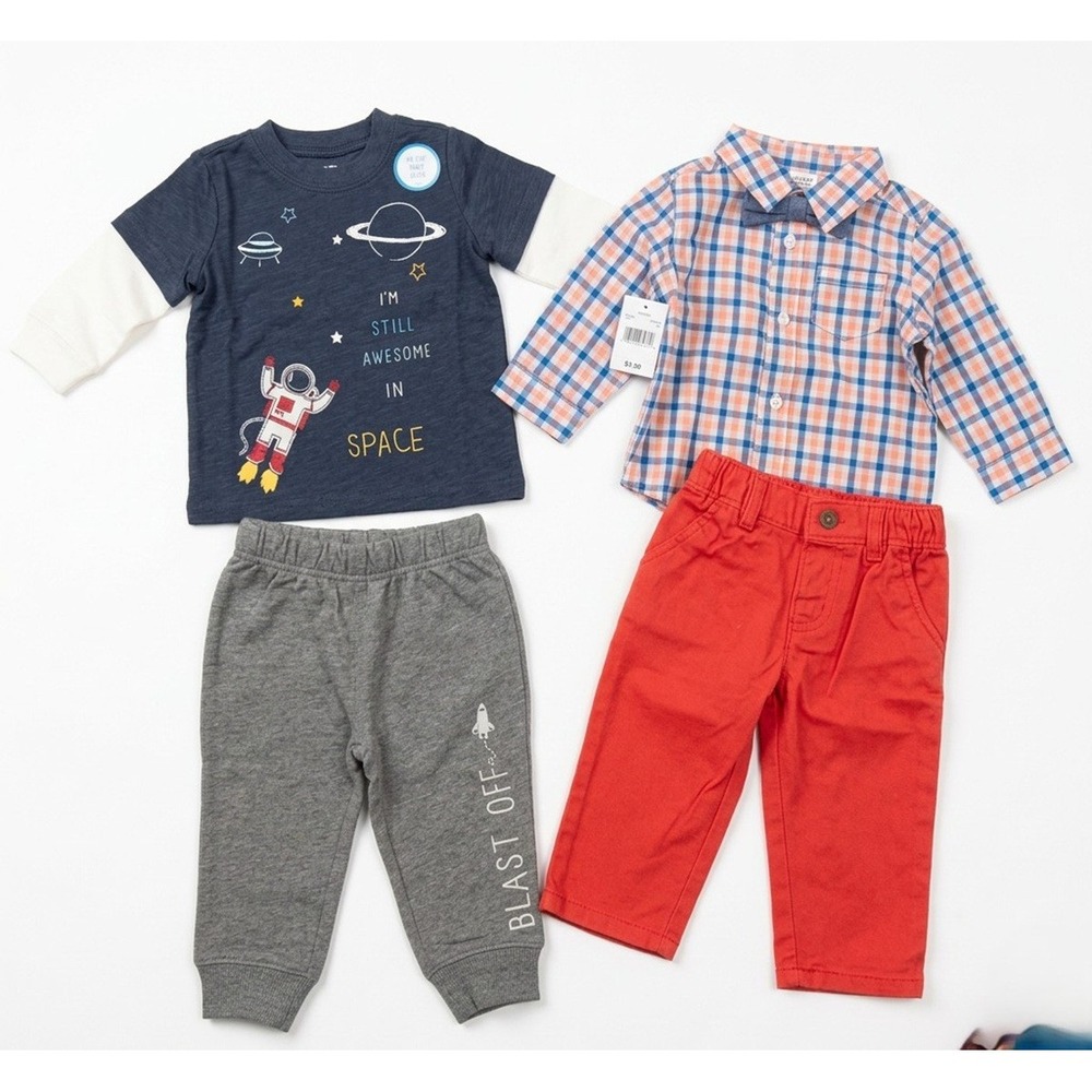 Carter's Baby Boys Fall / Winter Outfits, 2 Sets, 100% Cotton, Size 6 Months